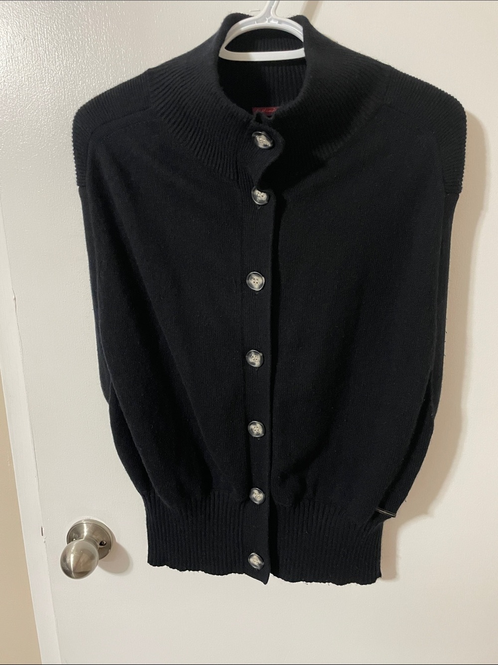 Left on Houston Black Button-Up Cotton Blend Vest Size Small